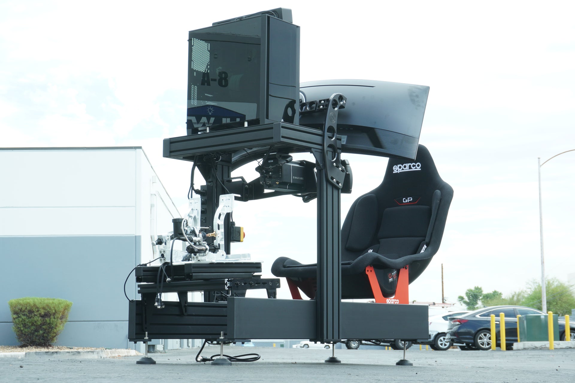 Professional formula racing simulator with authentic F1 seating position