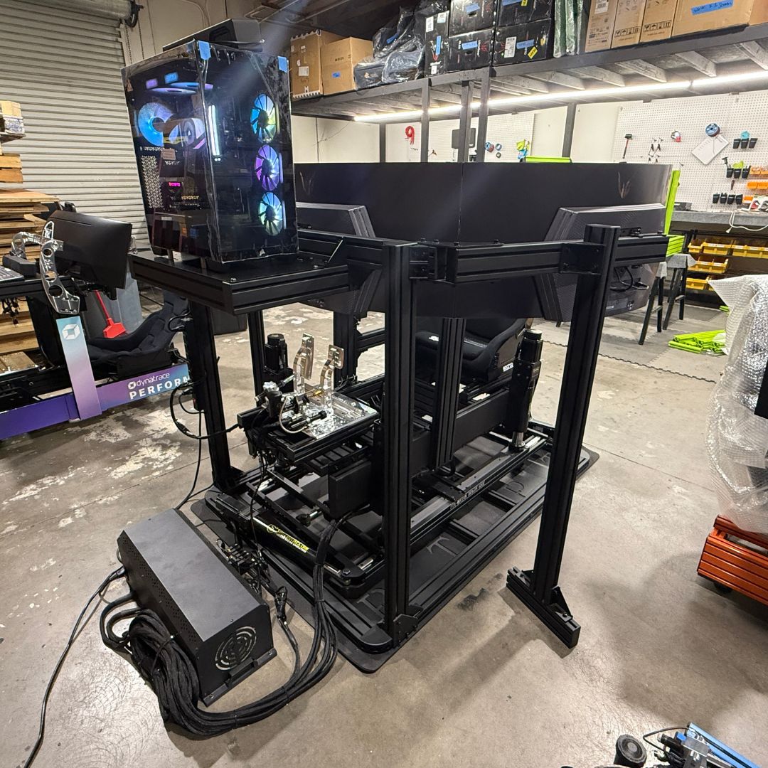 Flat Black 6DOF Motion Racing Simulator