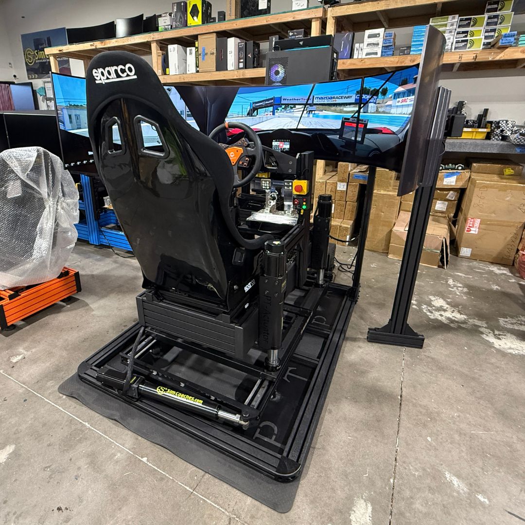 Flat Black 6DOF Motion Racing Simulator