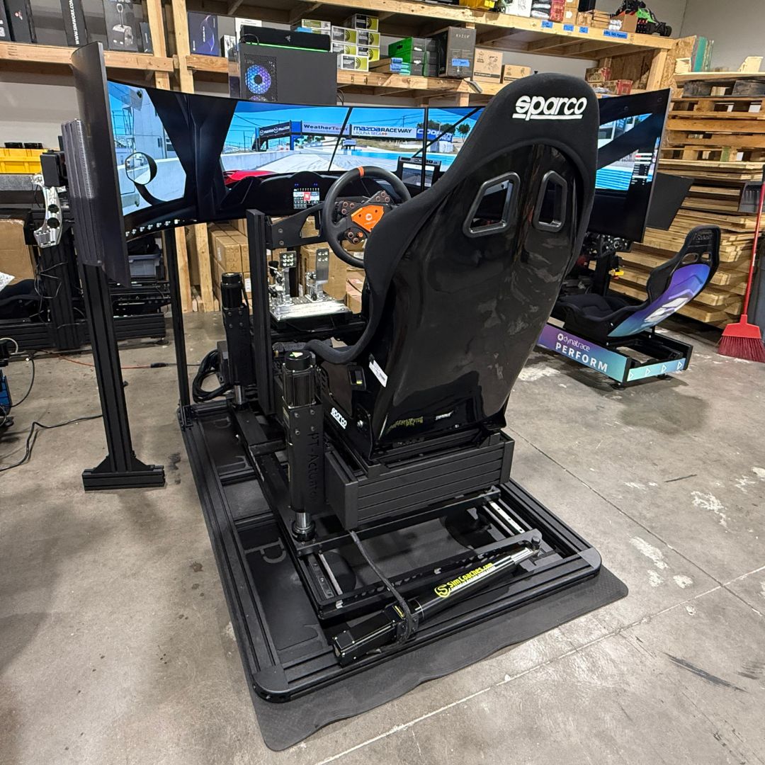 Flat Black 6DOF Motion Racing Simulator