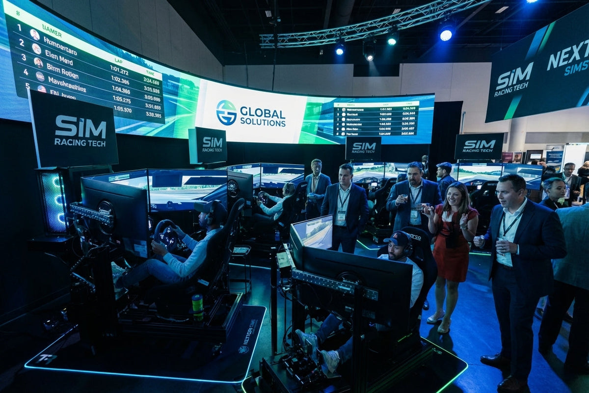 Racing simulator rental for events — Sim Coaches professional setup