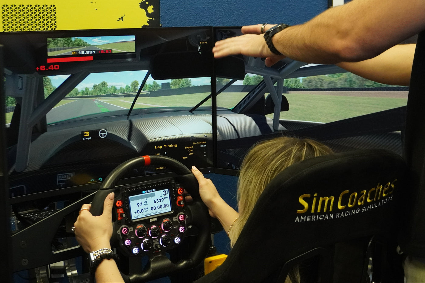 In-home training session with Pro racing simulator