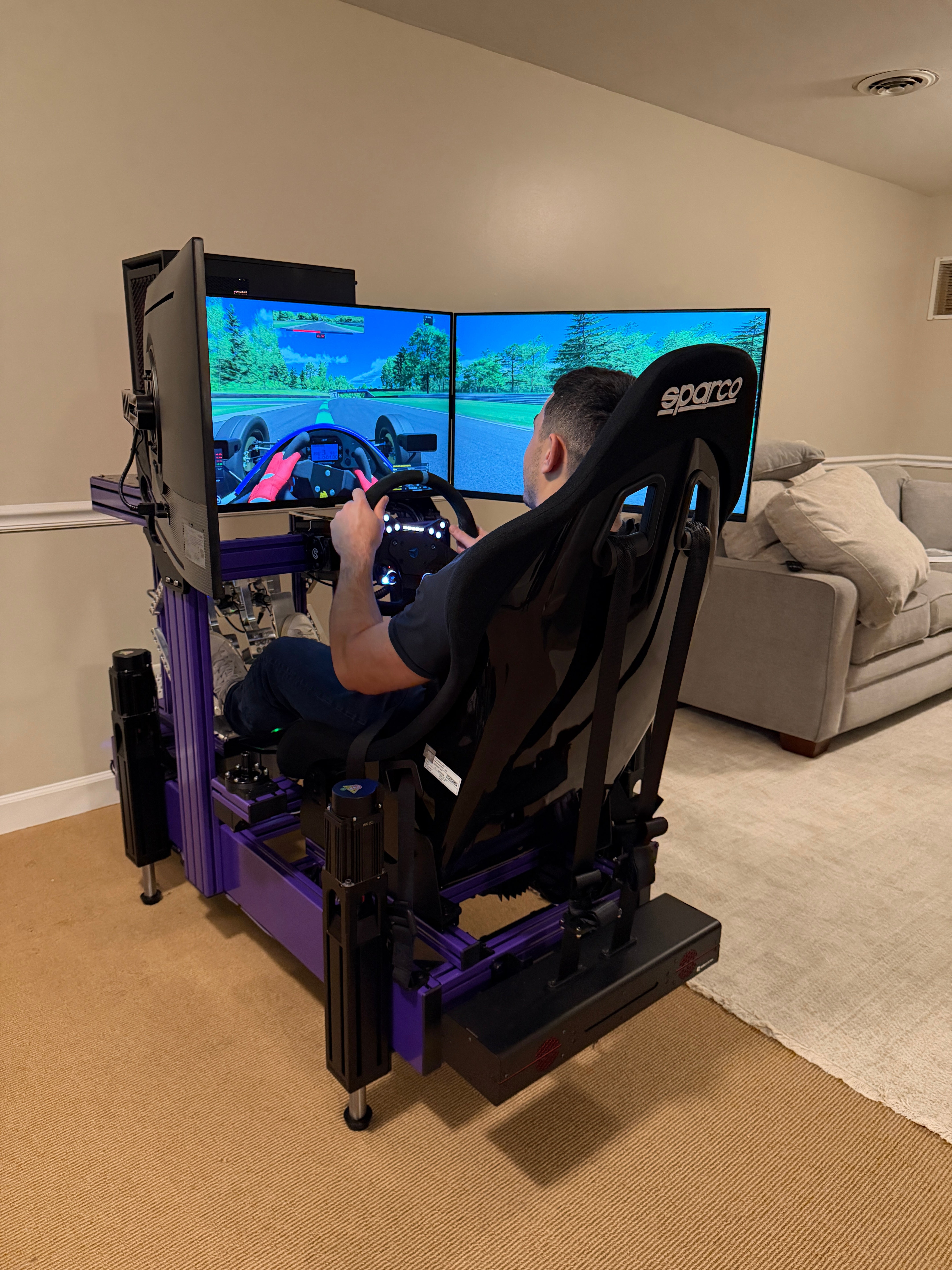 Royal Purple Sim Coaches Omega racing simulator