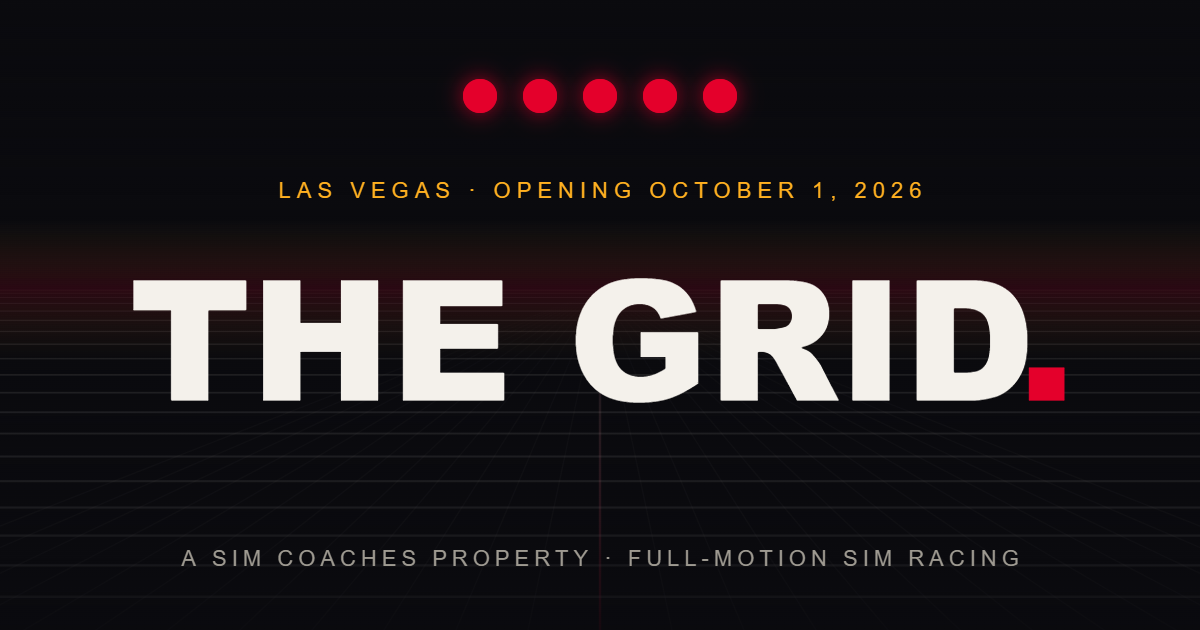 The Grid Motorsport Club — Las Vegas, NV — eight professional racing simulators built by Sim Coaches